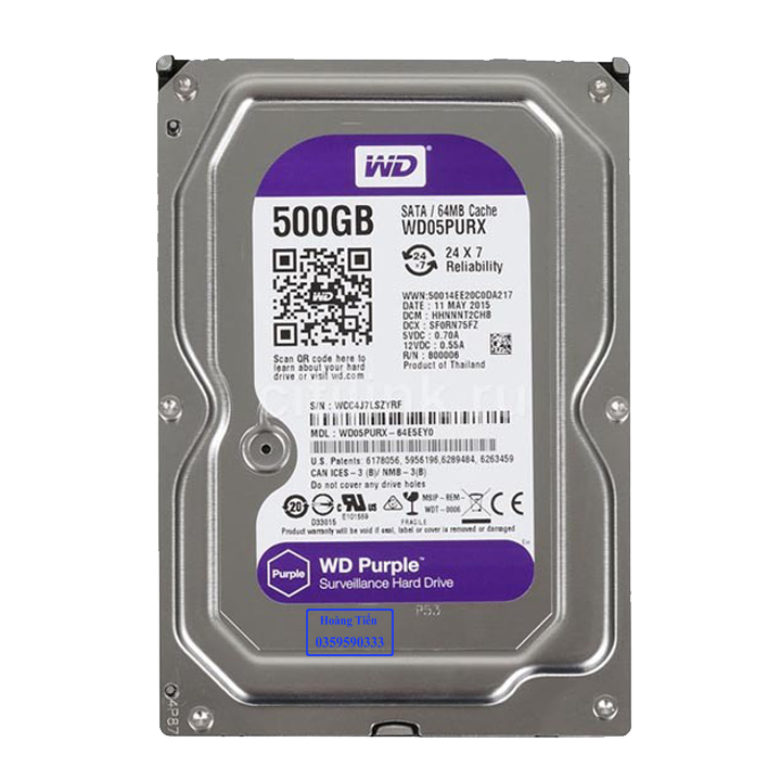 HDD WD 500GB chuyên dụng camera